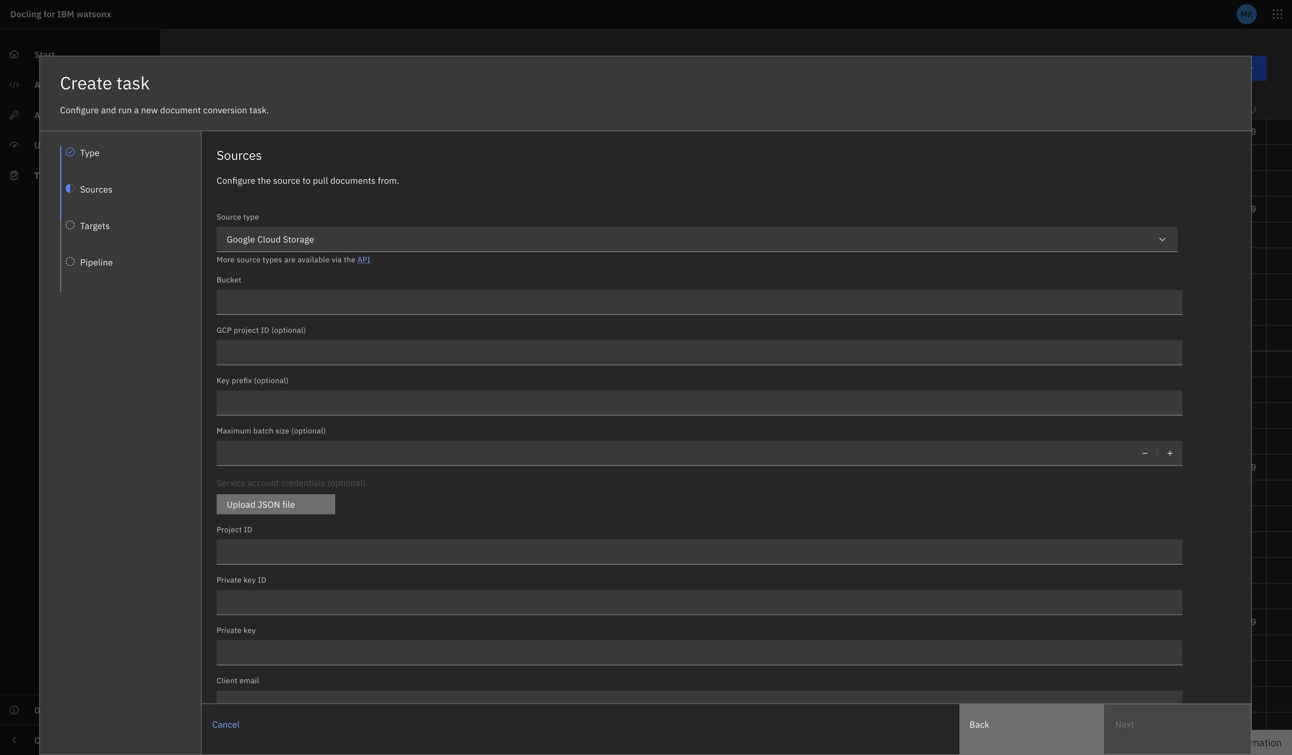 GCS Source Task Configuration