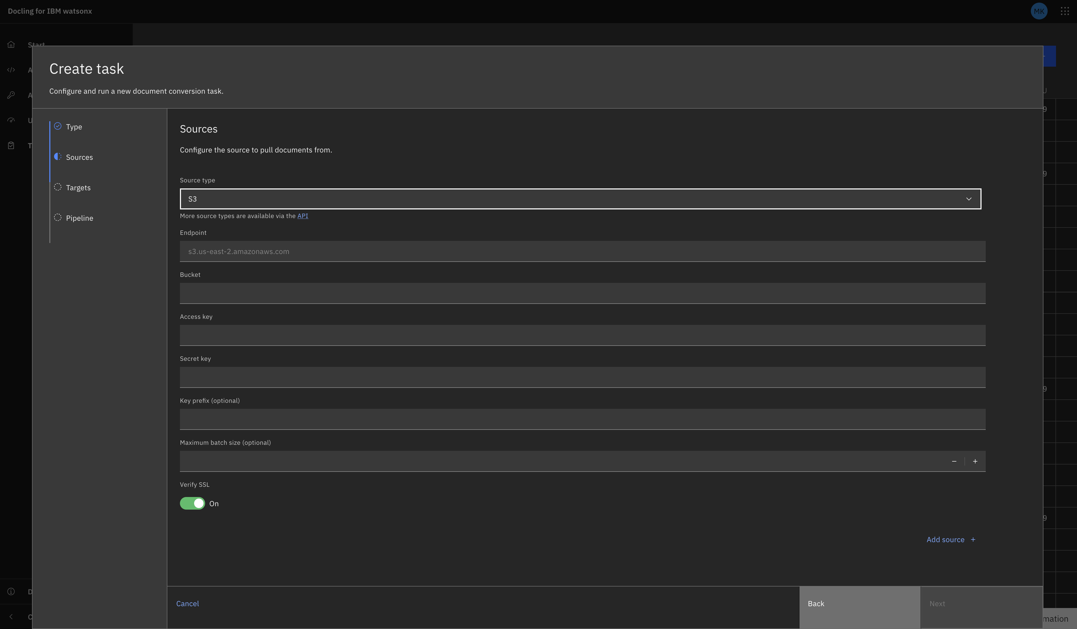 S3 Source Task Configuration
